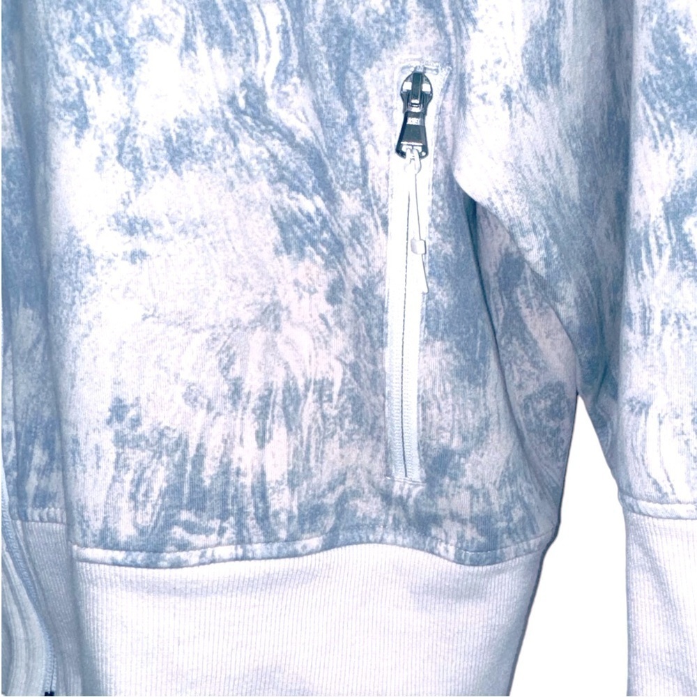 NWOT Old Navy Size XXL Dynamic Fleece Full Zip Hoodie Blue-Gray Brush Strokes - Picture 4 of 4